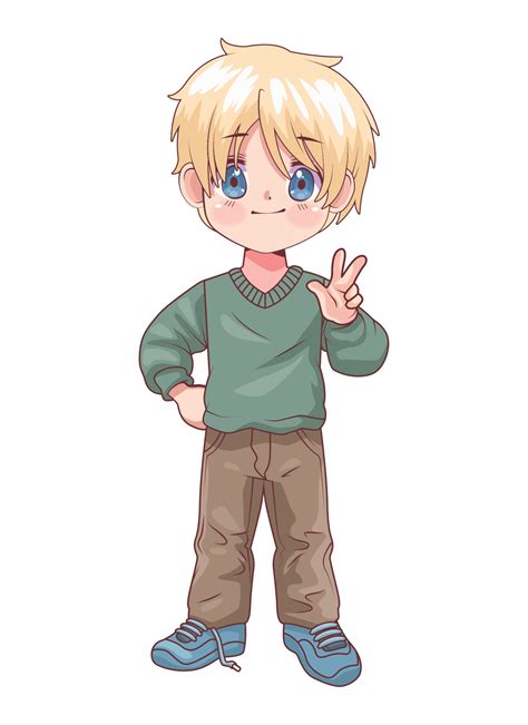 Cartoon Blonde Hair Boy