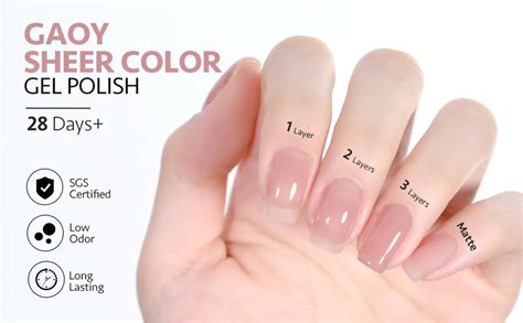 Amazon GAOY Jelly Nude Gel Nail Polish 16ml Sheer Rose Pink Translucent Soak Off Gel