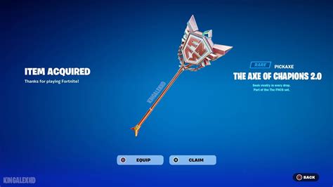 How To Get The Axe Of Champion Pickaxe Free In Fortnite Unlocked