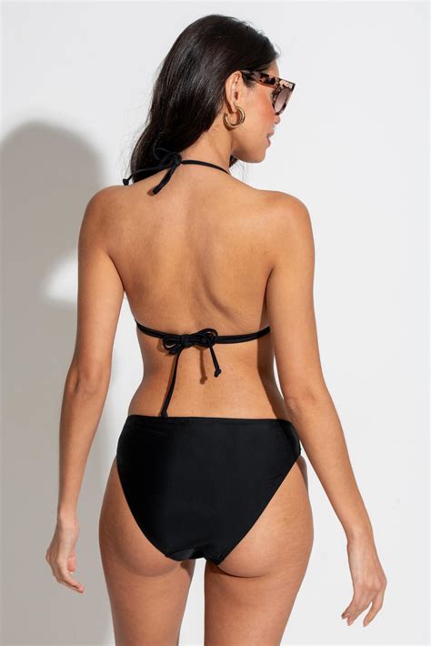 St Barts Non Wired Triangle Bikini Top In Black Pour Moi