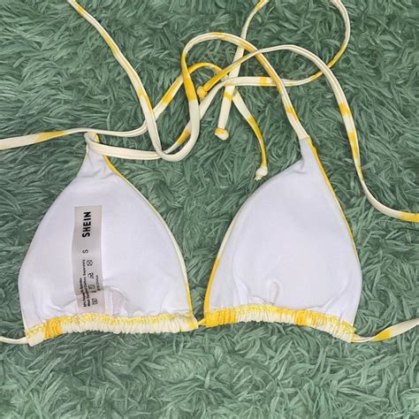 Size Small Yellow Tyedye Triangle Tie Bikini Depop
