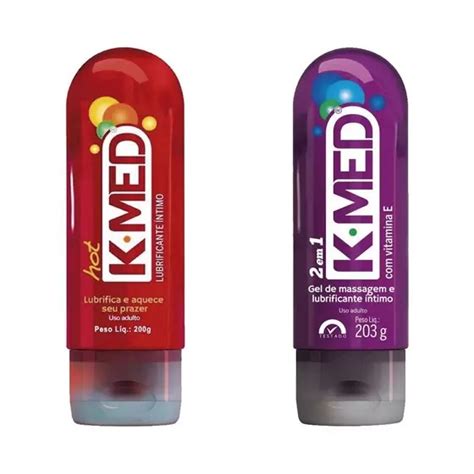 Kit Gel Lubrificante Íntimo Hot e Lubrificante Íntimo em Gel Massagem K MED Shopee Brasil