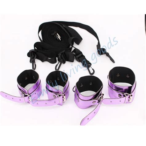 Pu Leather Adult Sex Games Accessories Fetish Bed Bdsm Bondage Restraints Ankle Handcuffs Erotic