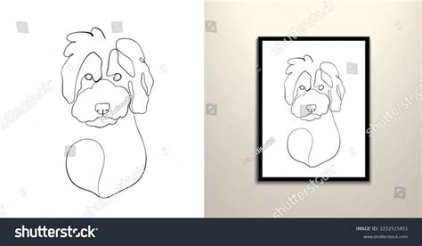 Dog Face Line Art Drawing Wall Stock Vector (Royalty Free) 2222515451 ...