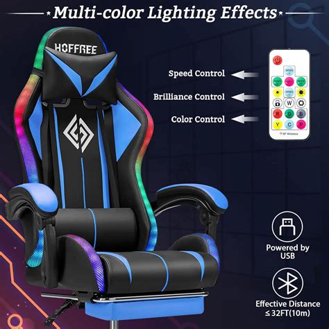 RGB Gaming Chair Massage with LED Lights and Nepal | Ubuy
