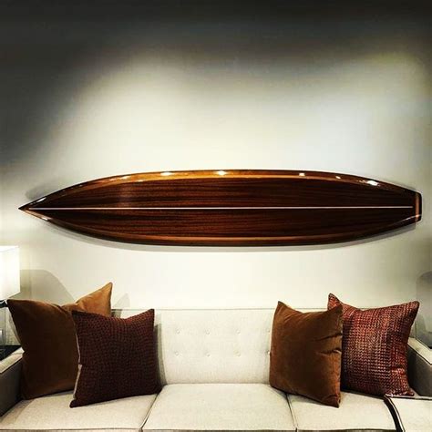 Wood surfboard wall art 7' 3" Santa Cruz Room&Board showroom Culver ...