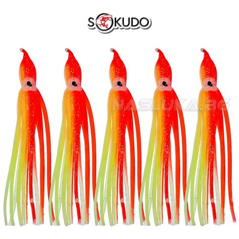 Sokudo Силиконови октоподи за сом Red Glow | nasluka-shop.com