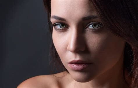 Wallpaper Girl Green Eyes Photo Photographer Model Lips Face Brunette For Mobile And