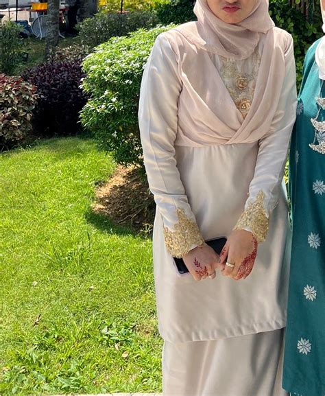 CUSTOM MADE BAJU KURUNG NUDE WITH LACE Women S Fashion Muslimah Fashion Baju Kurung Sets