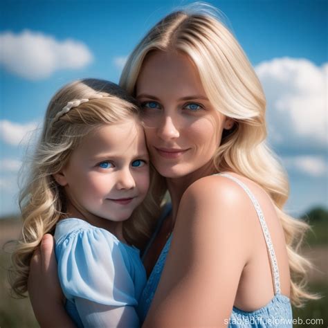 Blonde Mother And Blonde 8 Year Old Daughter Share Intimate Moment Smelling Their Own Wet Urine