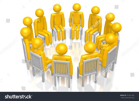 cartoon characters sitting circle  stock illustration