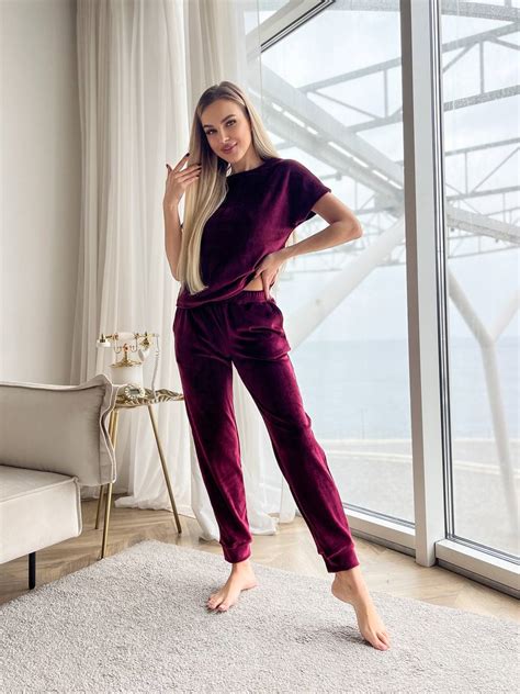 Пижама велюровая Panties Aurora MARSALA M Марсала от продавца ...