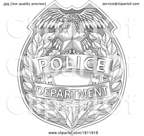 Police Badge Shield Star Sheriff Cop Crest Symbol By