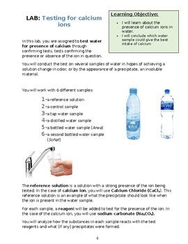 Testing Calcium in water by Chem by Geo | TPT