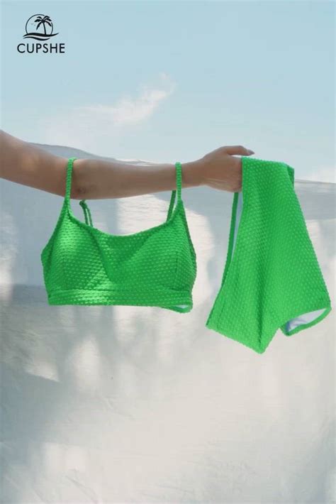 Textured Bralette High Waist Bikini Set