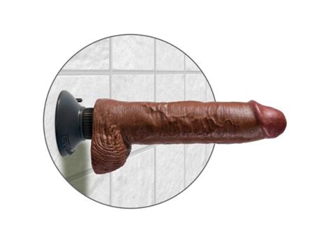 DILDO VIBRADOR KING COCK CON TESTICULOS 25 5 CM COLOR MARRON Sex Shop