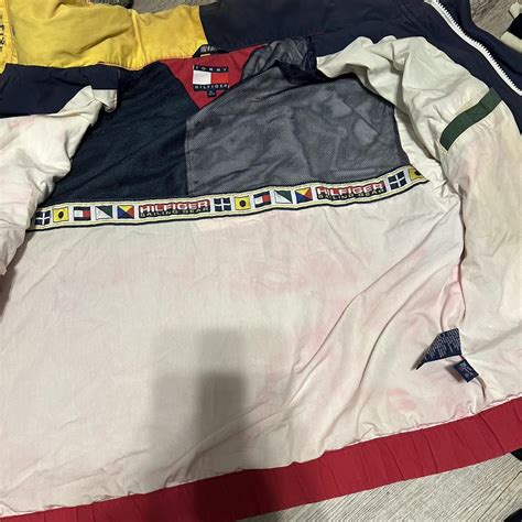 Vintage Tommy Hillfiger Sailor Jacket Xl Stains Depop