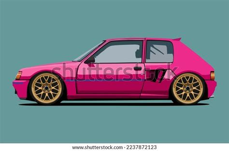 Compact City Crossover Pink Color On Stock Vector Royalty Free