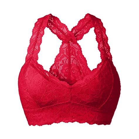 Ruziyoog Cotton Underwear Sexy Women Plus Size Vest Crop Wire Free Bra Lace Lingerie Sexy V Neck