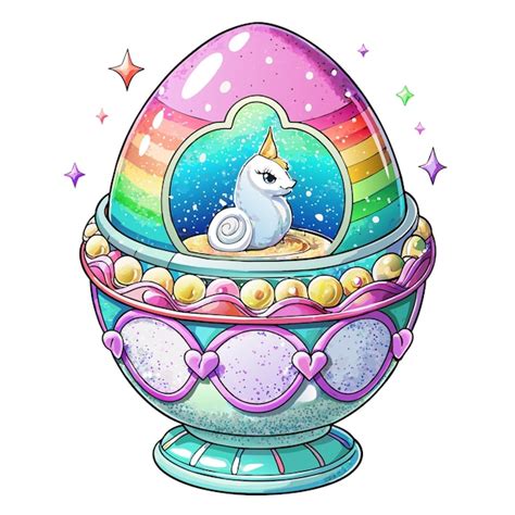 Premium Vector A Rainbow Egg With A Rainbow On It