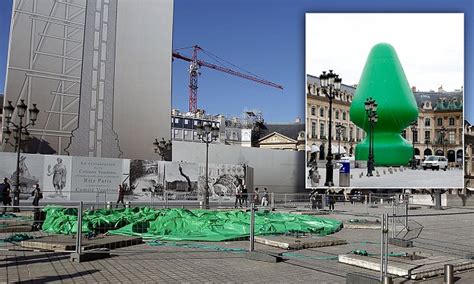 Parisian Vandals Destroy 24ft Art Sculpture That Resembled A Giant Sex Toy Daily Mail Online