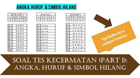 Tes Kecermatan Polri Angka Hilang Huruf Hilang Simbol Hilang