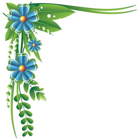 flowers left top corner frame  png