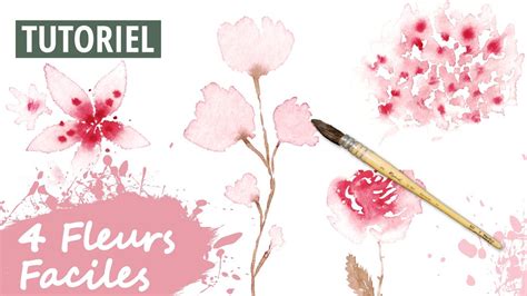 Aquarelle Fleurs Faciles TUTO débutant en temps réel YouTube