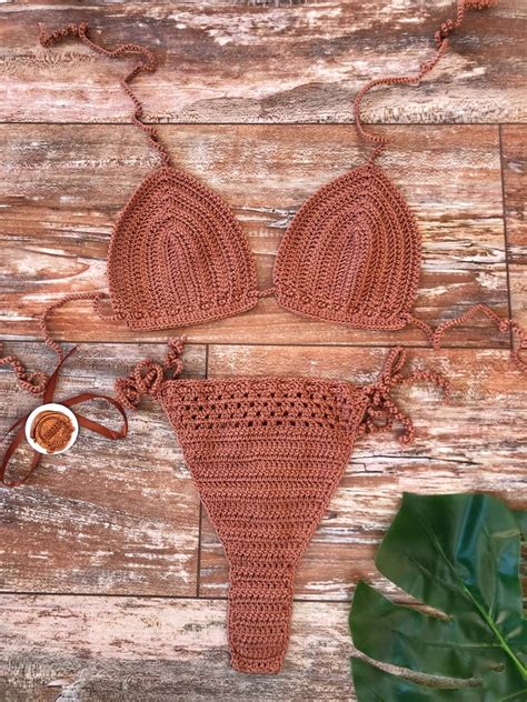 Crochet Bikini Set Piece Swimwear Handmade Crochet Swimsuit Etsy
