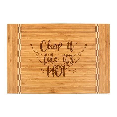 Chop It Like It S Hot Bamboo Cutting Board With Butcher Block Inlay Jefferson St Designs