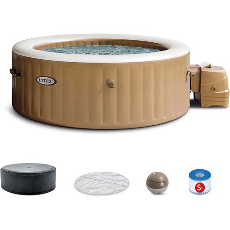 Intex Purespa Sahara Tan Inflatable Hot Tub Set Person Round Outdoor Heated Bubble