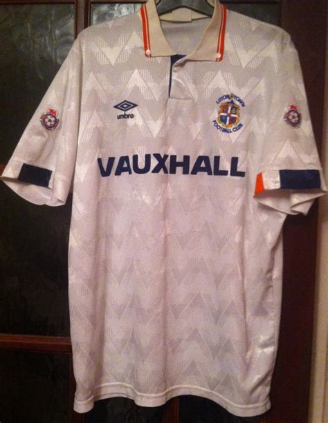 Luton Town Home Football Shirt 1990 1991 Sponsored By Vauxhall
