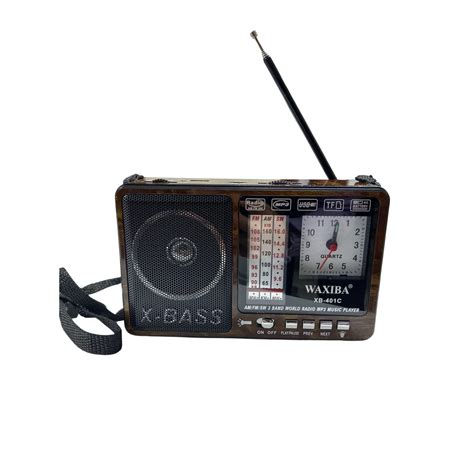 Радио часовник, преносим с батерия, TF/USB Mp3 четец, FM/AM/SW радио ...