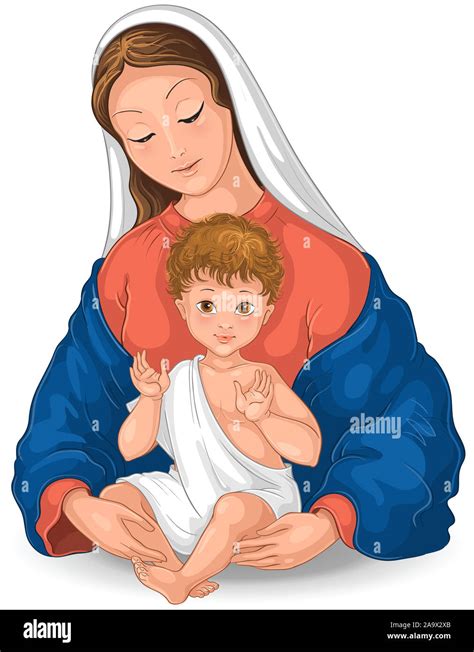 Vierge L Enfant Sainte Vierge Marie Avec L Enfant J Sus Cartoon