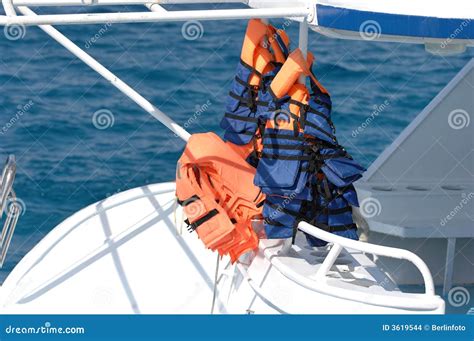 life jackets  boat stock photo image  devices equipment
