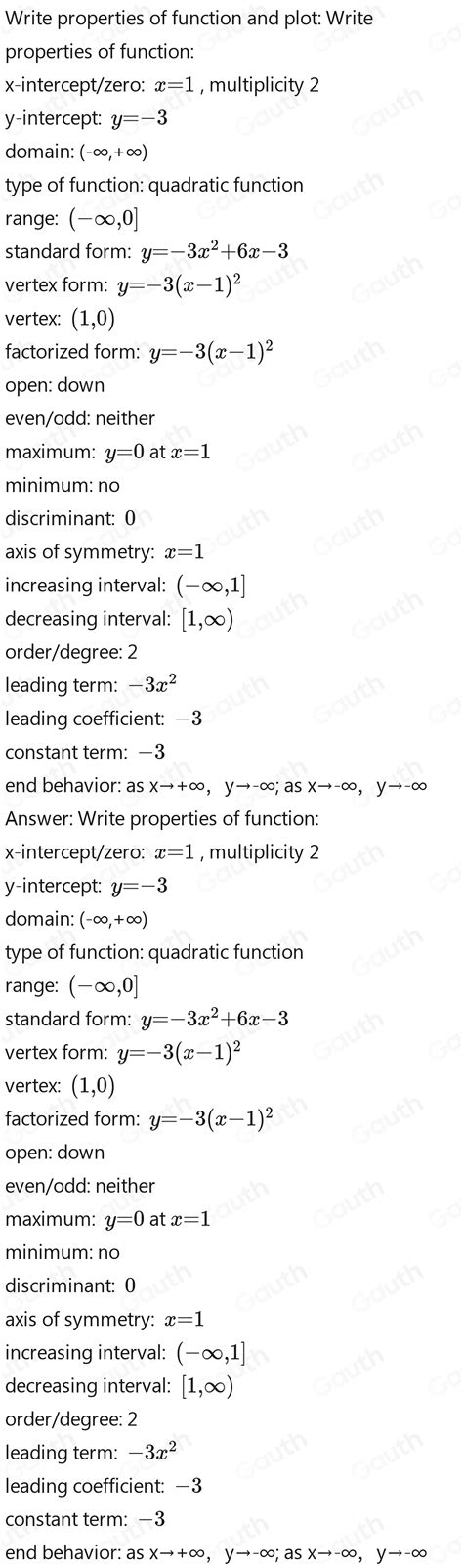 Solved Y 3x26x 3 Algebra