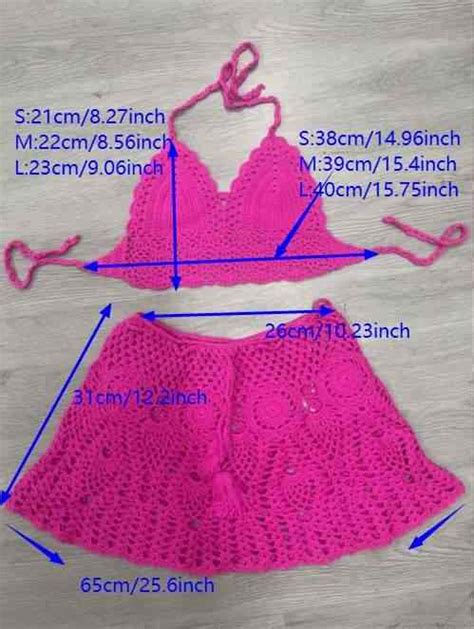 Hand Crochet Bikini Wrap With Sexy Peplum Cutout Pleated Skirt Separate Swimsuit Knit Crochet