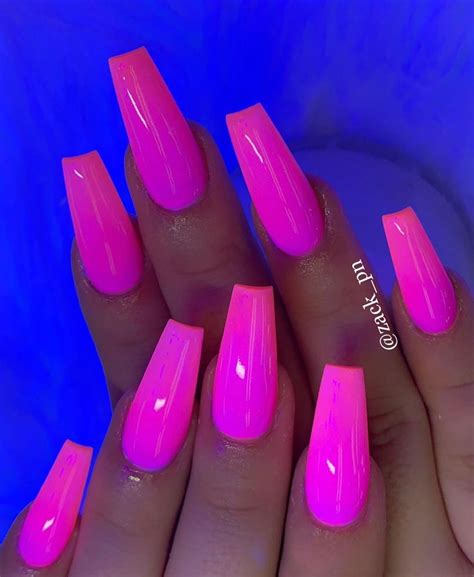 Acrylic Long Hot Pink Nail Designs Atika Nanda