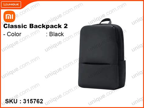 Mi Classic Business Backpack 2 (Black) – unique.com.mm