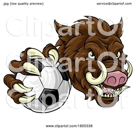 Boar Wild Hog Razorback Warthog Pig Soccer Mascot By