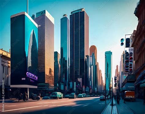 city street   billboard  citi sign   billboard futuristic