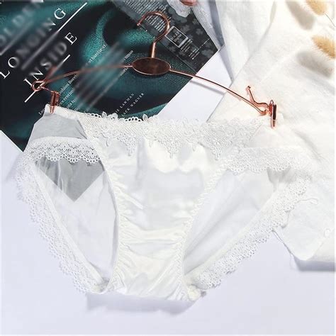 Amazon HLDETH Shiny Satin Lace Panties Lingerie Women Low Rise