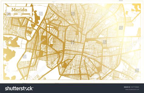 Merida Mexico City Map Retro Style Stock Vector Royalty Free