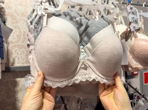 Woman Choosing Bra In Lingerie In Underwear Boutique Stock Image Image Of Lady Design