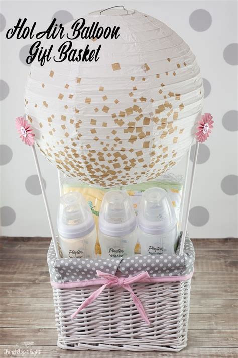 Make A Hot Air Balloon Gift Basket Third Stop On The Right Baby Shower Gift Basket Balloon