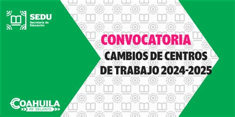 Convocatoria Cambio De Centros De Trabajo Secretar A De