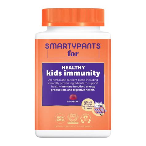 Smarty Pants Healthy Kids Immunity Gummies Elderberry Flavor 28 Ea