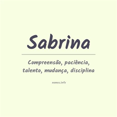Qual O Significado Do Nome Sabrina - Significado do nome Sabrina
