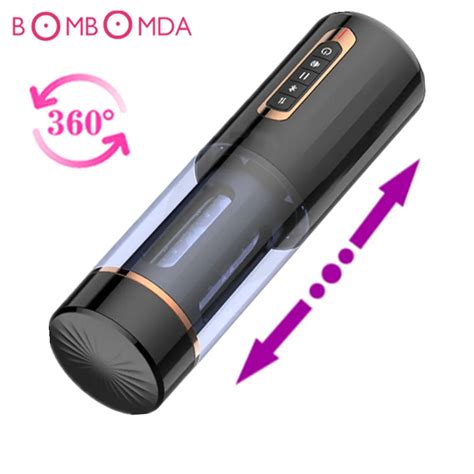 Sex Shop Automatic Telescopic Masturbation Cup Realistic Pussy Rotation