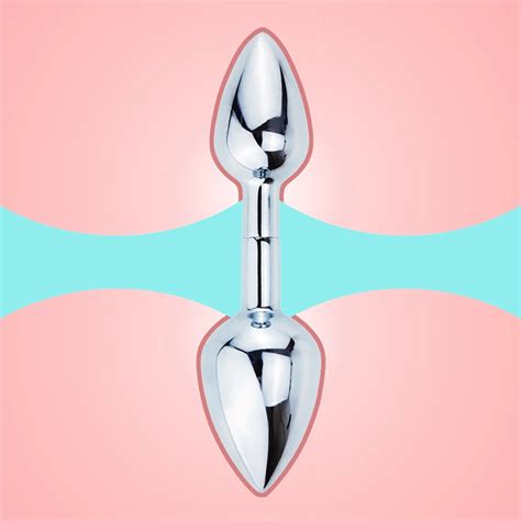 Tapón Anal Dual desmontable con vibrador largo bola dilatadora Anal tapón de Metal liso para